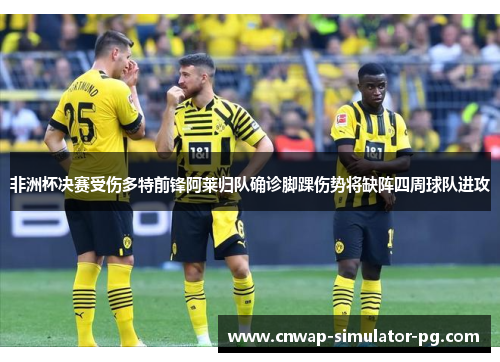 非洲杯决赛受伤多特前锋阿莱归队确诊脚踝伤势将缺阵四周球队进攻